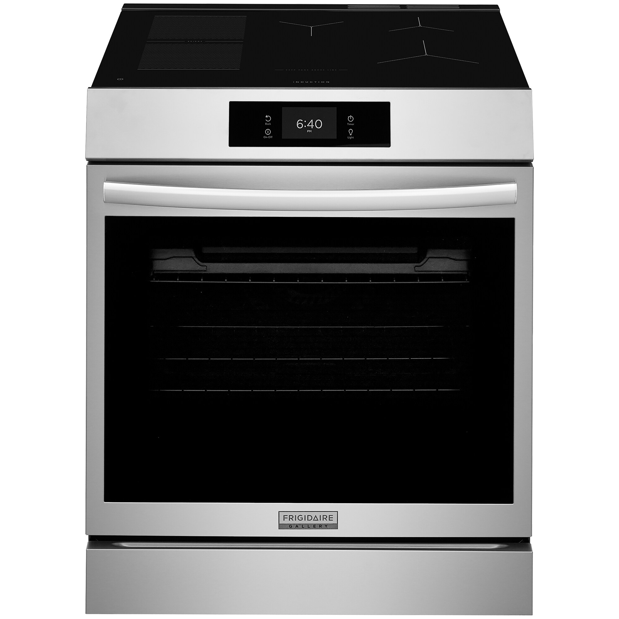 Frigidaire Gallery 30 in. 6.2 cu. ft. Air-Fry True European Convection Steam Oven Electric Range with Stone-Baked Pizza, 5 Induction Burners - Stainless Steel, , hires