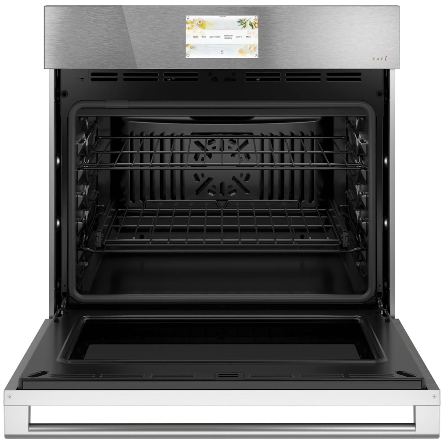 Cafe 30 in. 5 cu. ft. Smart Electric Single Wall Oven with True European Convection - Platinum Glass, Platinum Glass, hires