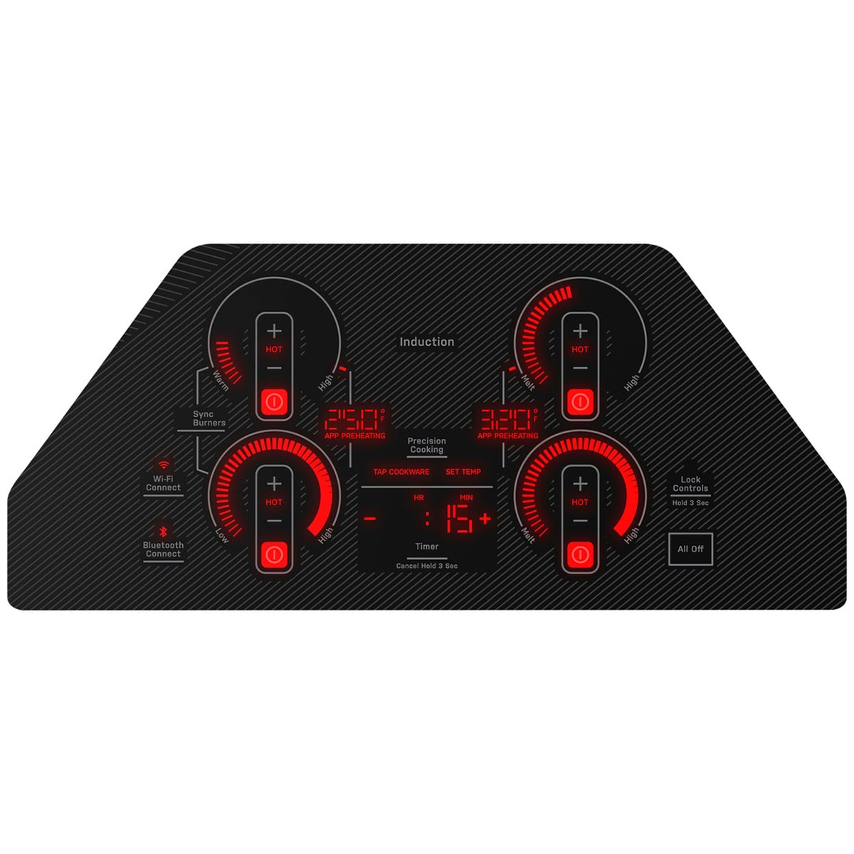 GE Profile 30 in. 4-Burner Smart Induction Cooktop with Simmer Burner & Power Burner - Black, , hires