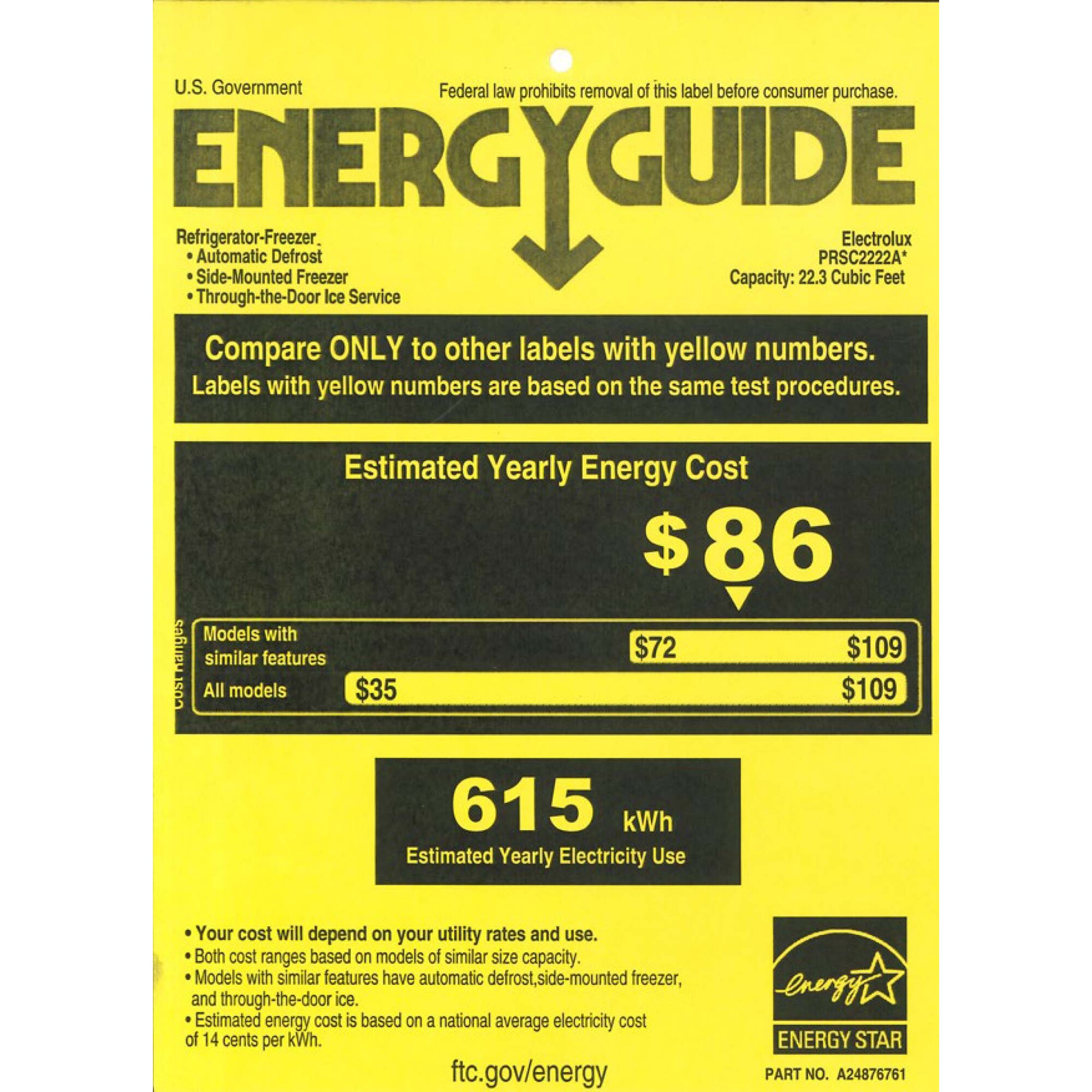 Frigidaire Professional 36 in. 22.3 cu. ft. Counter Depth Side by Side Refrigerator with Ice & Water Dispenser - Stainless Steel, , hires
