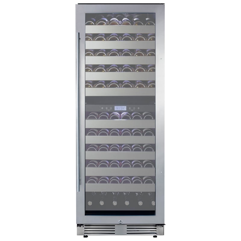 Summit 24 in. Wine Cooler with Wire Racks, Dual Temperature Zones & 116 Bottle Capacity - Stainless Steel, , hires
