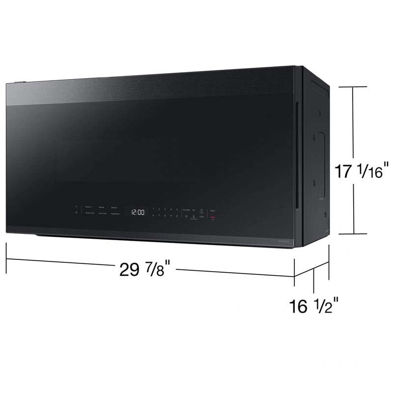 Samsung Bespoke 30 in. 2.1 cu. ft. 1000W Smart Over-the-Range Microwave with 400 CFM & Sensor Cooking - Matte Black Steel, Matte Black Steel, hires