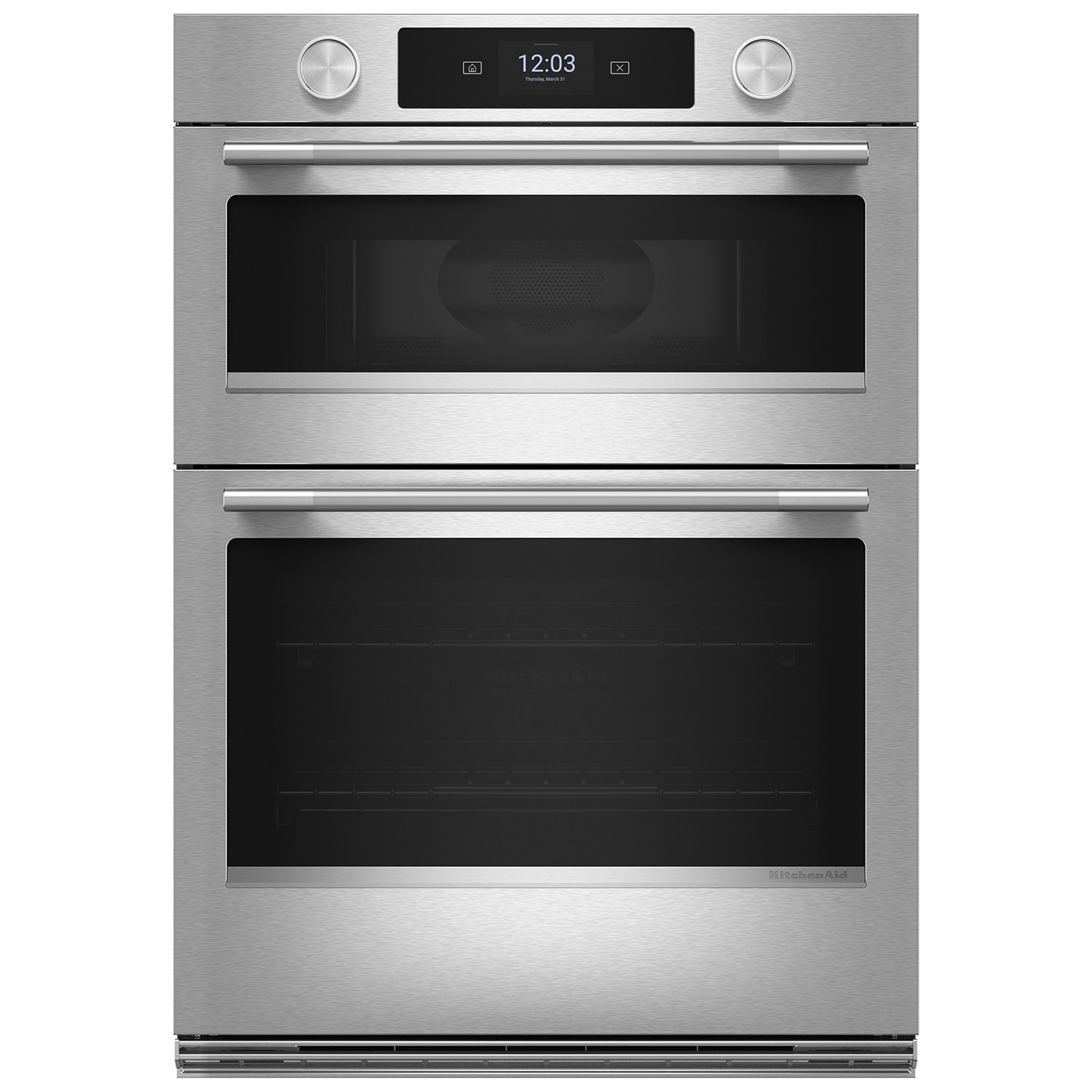 KitchenAid 30 in. 6.4 cu. ft. Smart Steam Electric Microwave/Wall Oven Combo with True European Convection & Sensor Cooking - Stainless Steel with PrintShield Finish, , hires