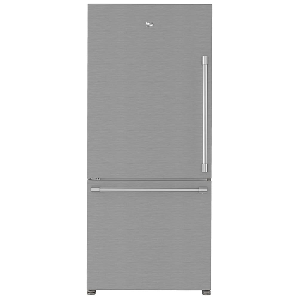 Beko 30 in. 16.1 cu. ft. Smart Counter Depth Bottom Freezer Refrigerator with Ice Maker - Fingerprint Resistant Stainless (Open Box Good Condition), , hires