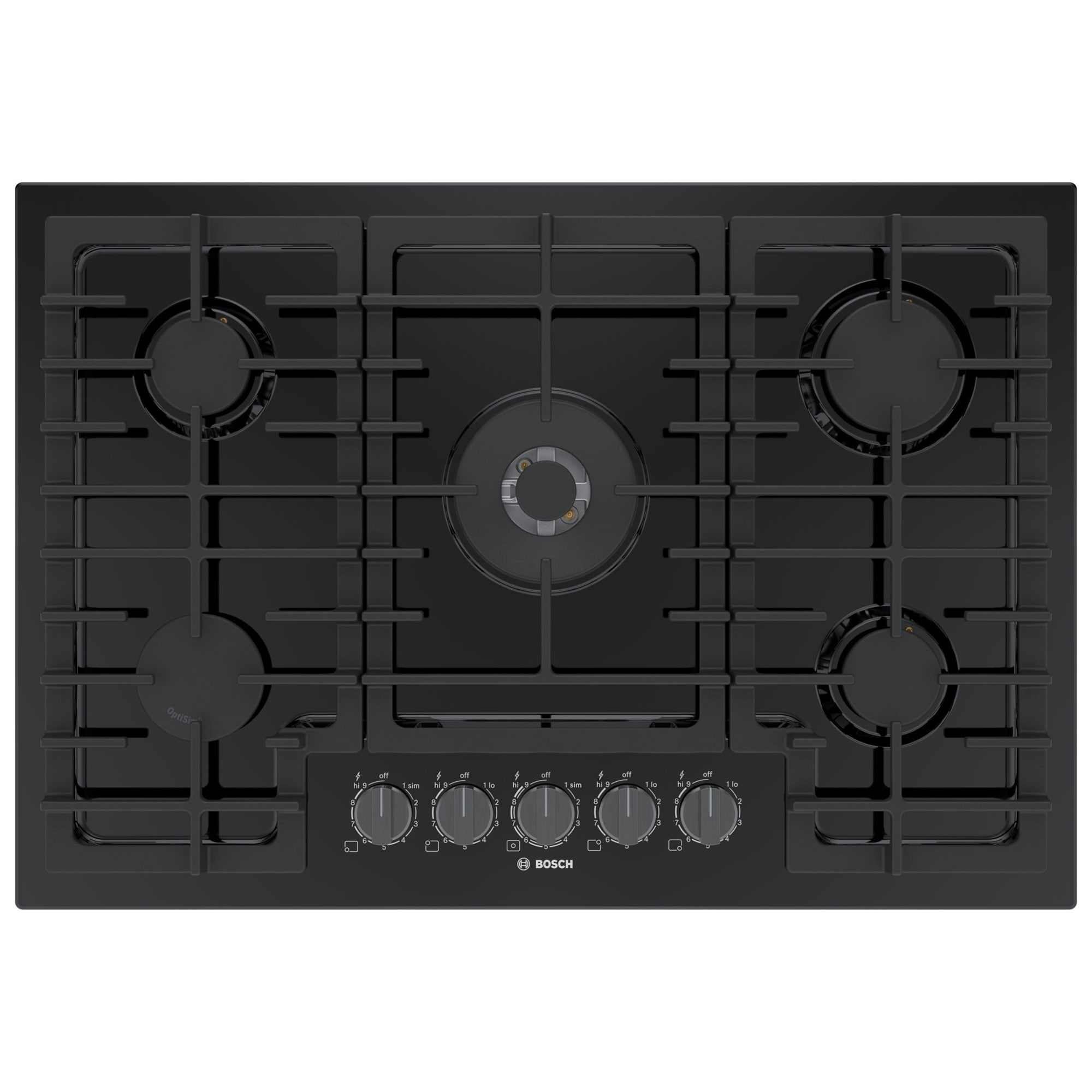 Bosch 800 Series 30 in. 5-Burner Natural Gas Cooktop with Simmer Burner & Power Burner - Black, Black, hires