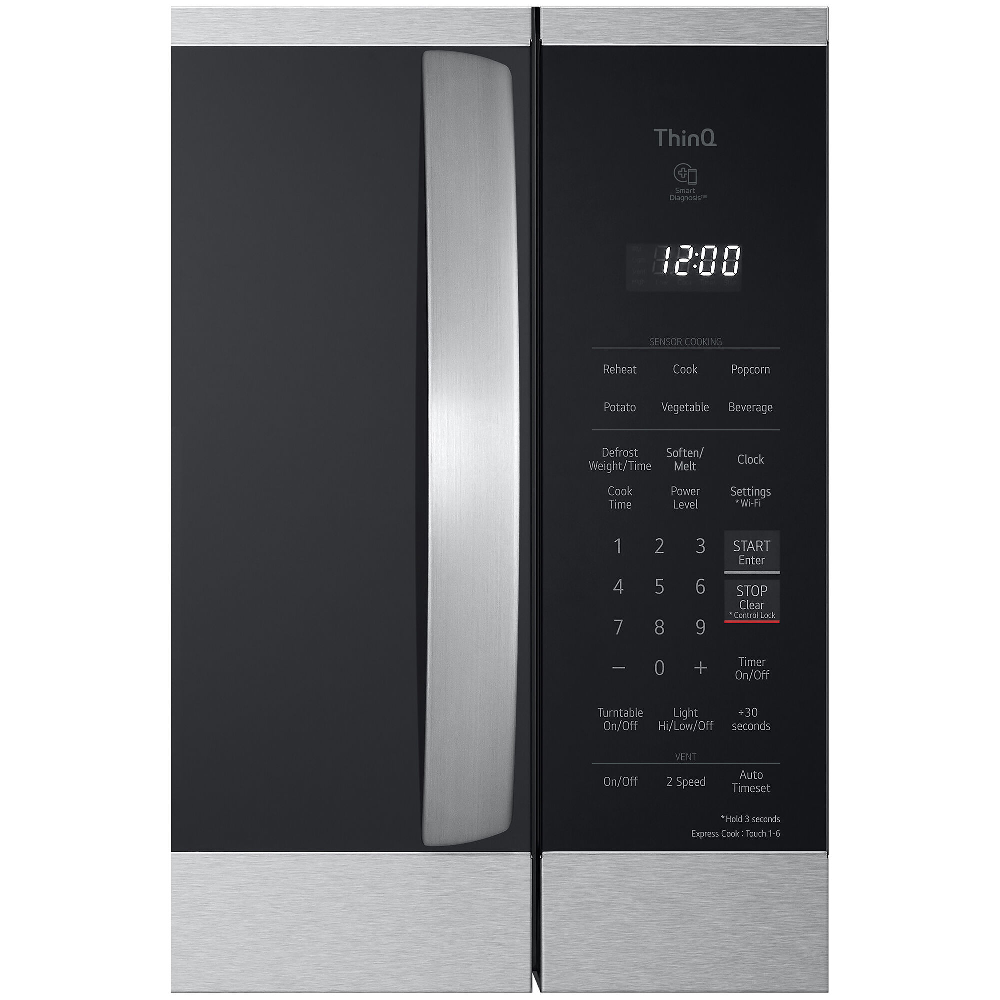 LG 30 in. 1.8 cu. ft. 1000W Smart Over-the-Range Microwave with 300 CFM & Sensor Cooking - PrintProof Stainless Steel, , hires