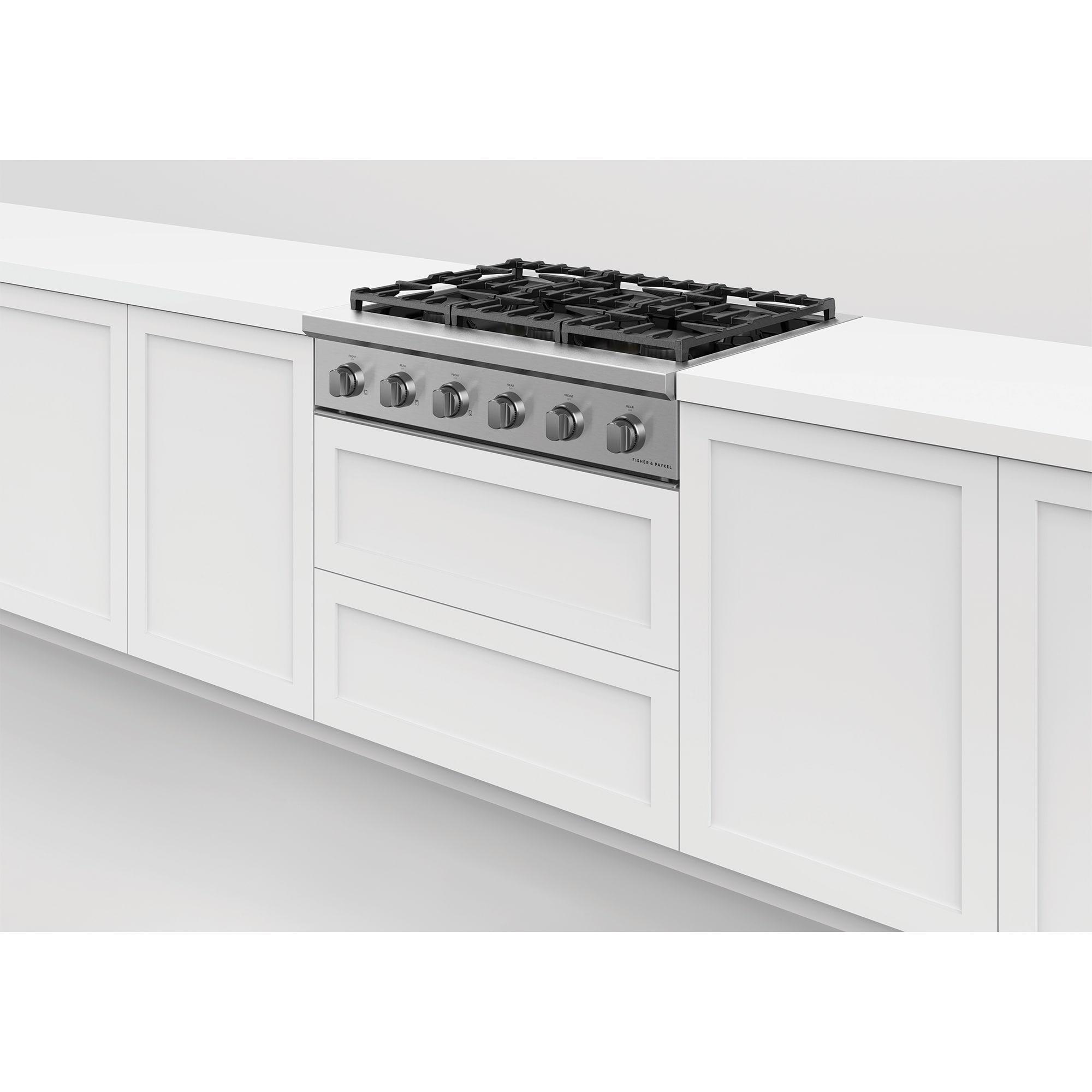 Fisher & Paykel Series 9 36 in. 6-Burner Natural Gas Rangetop with Simmer Burner & Power Burner - Stainless Steel, , hires