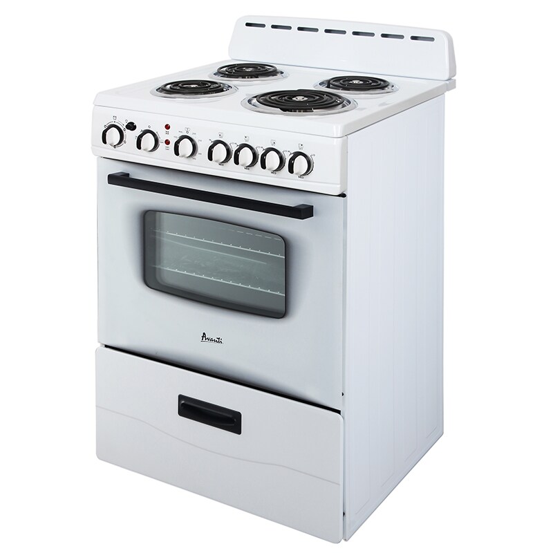 Avanti 24 in. 2.6 cu. ft. Electric Range with Coil Burners - White, , hires