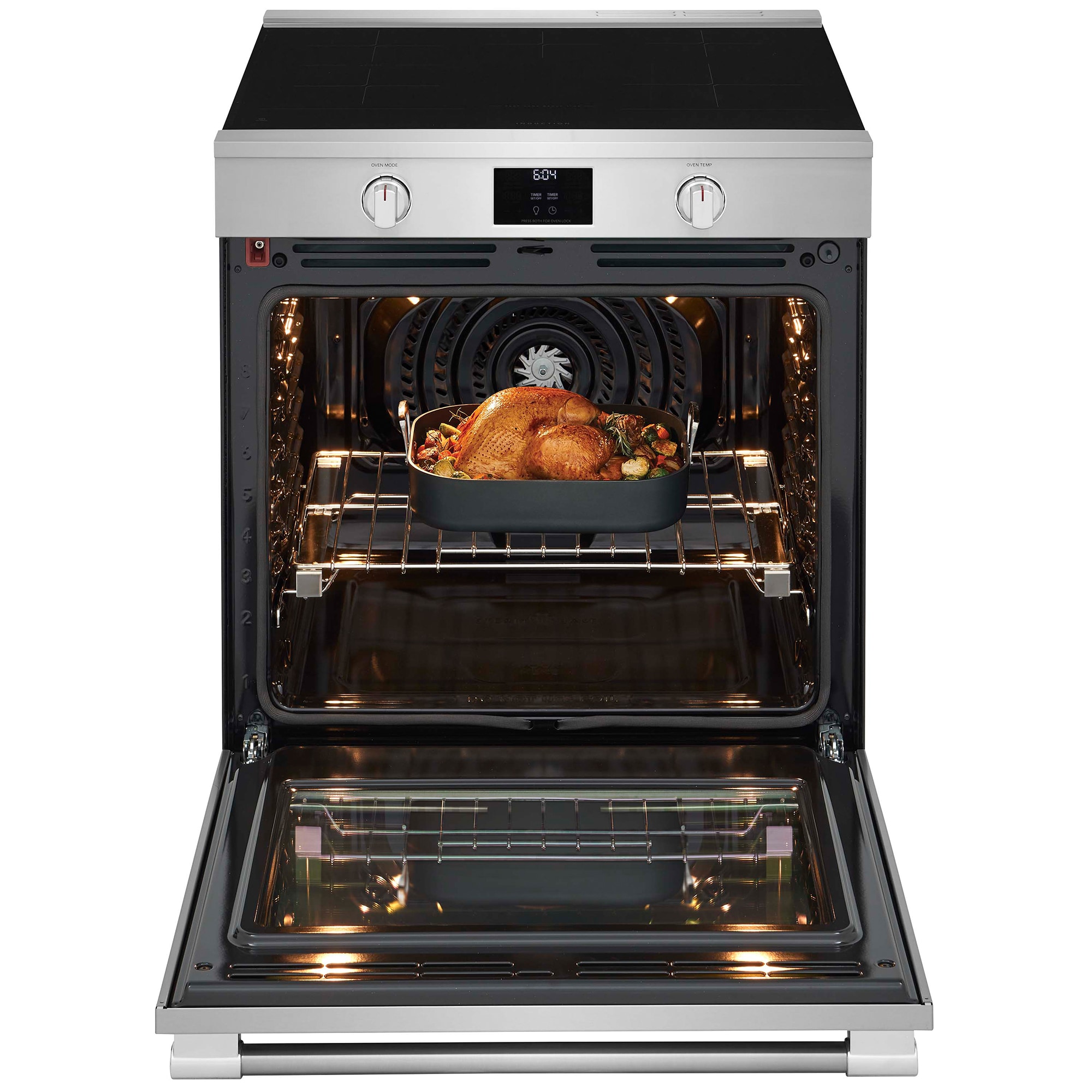 Frigidaire Professional 30 in. 6.2 cu. ft. Air Fry True European Convection Steam Electric Range with 5 Induction Burners - Stainless Steel, , hires