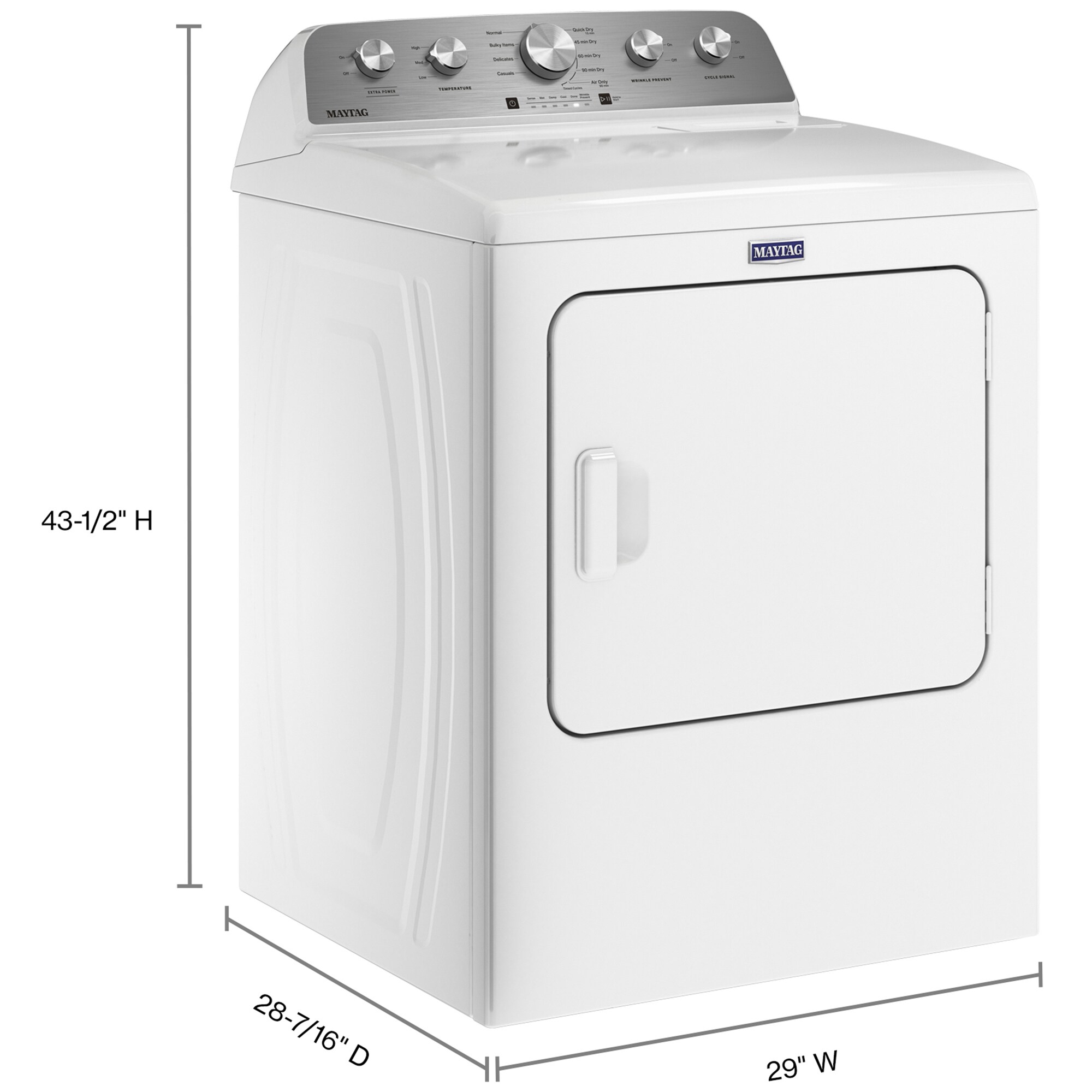Maytag 29 in. 7.0 cu. ft. Electric Dryer with 9 Dryer Programs, 3 Dry