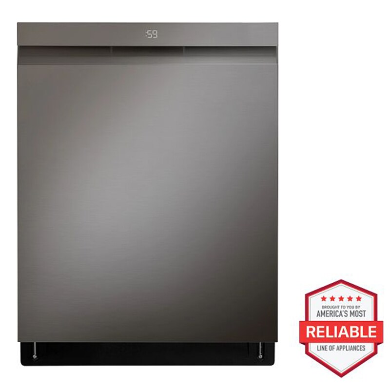 LG 24 in. Top Control Smart Dishwasher with 42 dBa Sound Level, 3rd-Rack, Dynamic Heat Dry & Pocket - PrintProof Black Stainless Steel, PrintProof Black Stainless Steel, hires