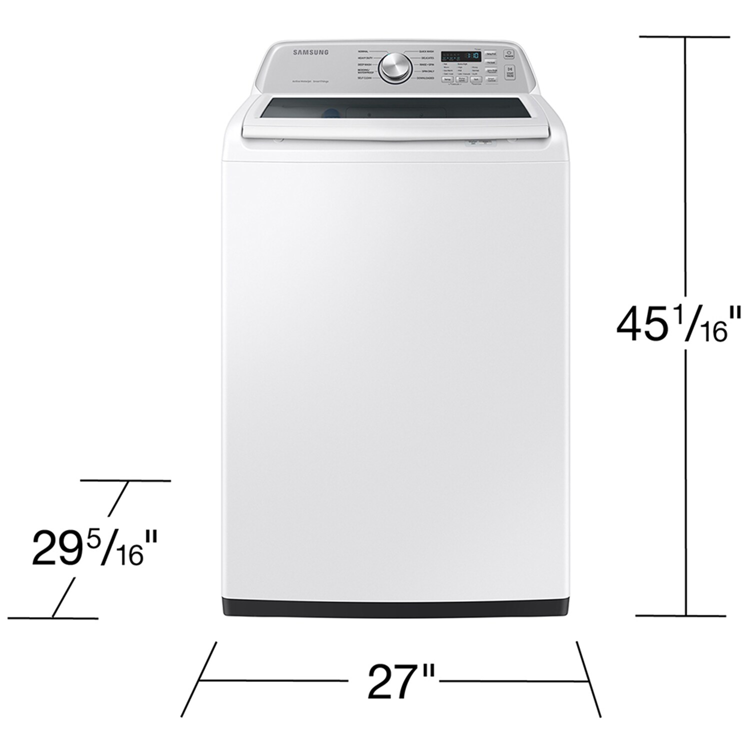 Samsung 27 in. 4.7 cu. ft. Smart Top Load Washer with Active WaterJet - White, White, hires