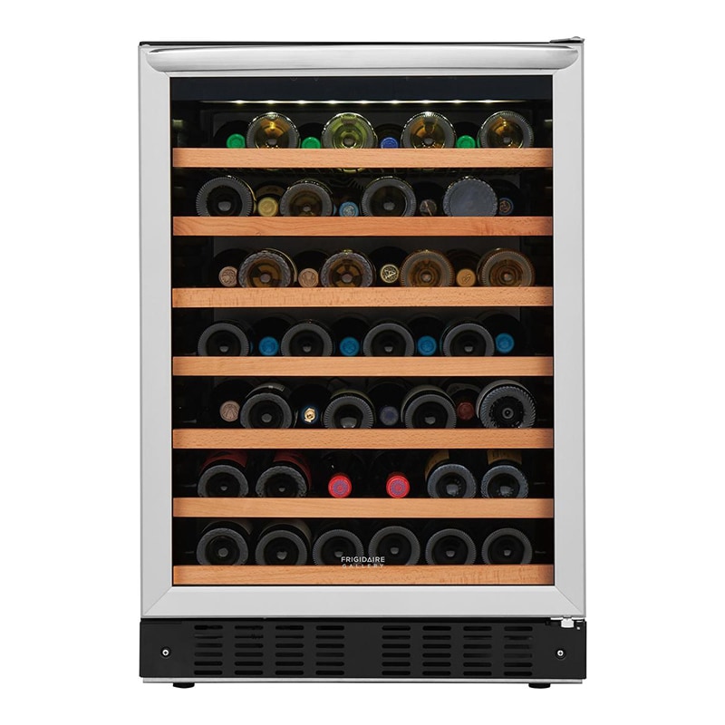 Frigidaire Gallery 24 in. Undercounter Wine Cooler with Wood Racks, Single Temperature Zone & 52 Bottle Capacity - Stainless Steel, , hires