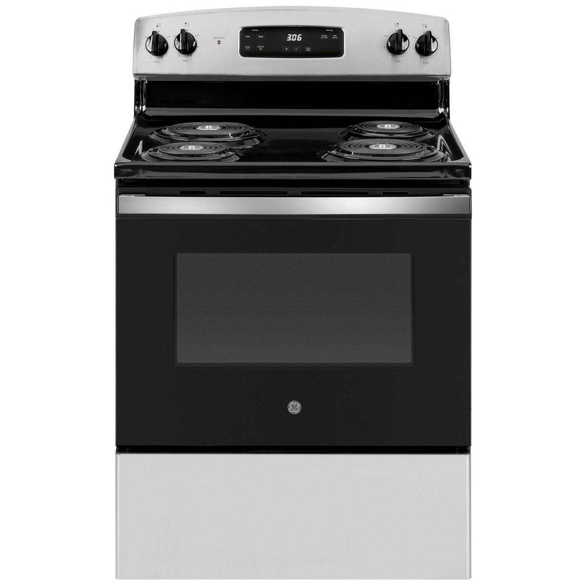 GE 30 in. 5 cu. ft. Electric Range with Coil Burners - Stainless Steel, Stainless Steel, hires