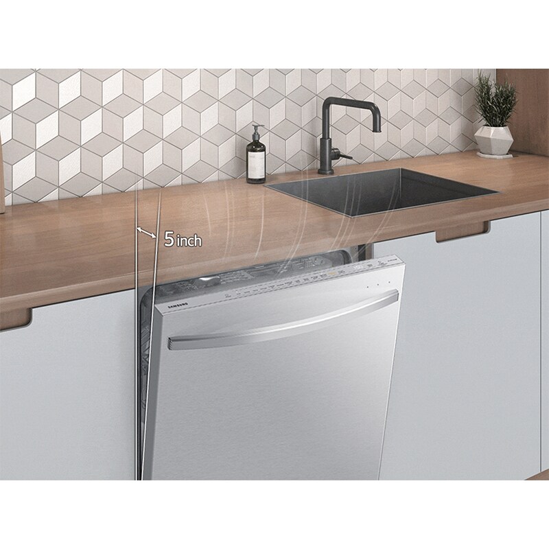 Samsung 24 in. Top Control Smart Dishwasher with 42 dBa Sound Level, 3rd-Rack & Ventilation Drying System - Fingerprint Resistant Stainless, Fingerprint Resistant Stainless, hires