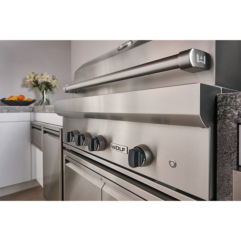 Wolf 36 in. 3-Burner Built-In Liquid Propane Gas Grill with Rotisserie, Sear Burner & Smoker Box - Stainless Steel, , hires
