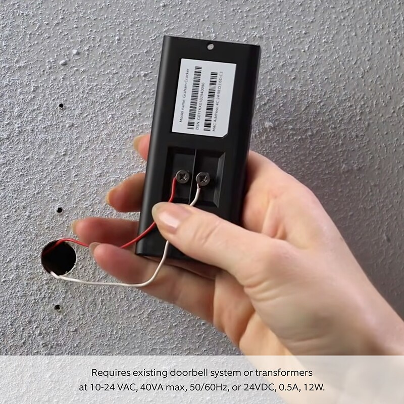 Ring - Wi-Fi Video Doorbell - Wired - Black, , hires