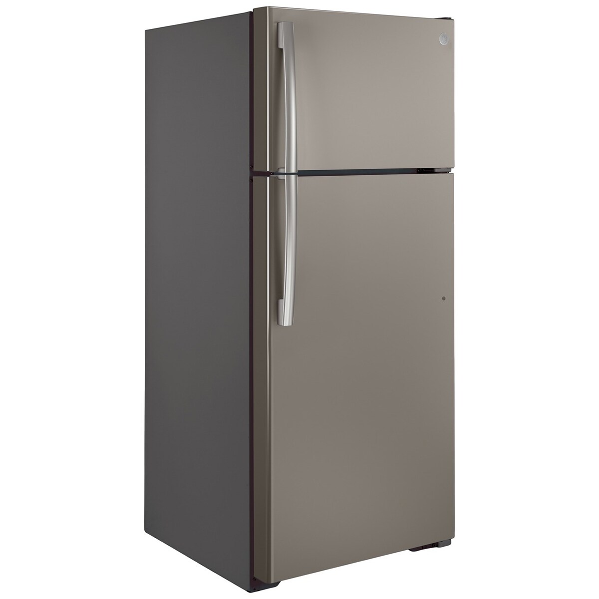 GE 28 in. 17.5 cu. ft. Top Freezer Refrigerator - Fingerprint Resistant Slate, Slate, hires