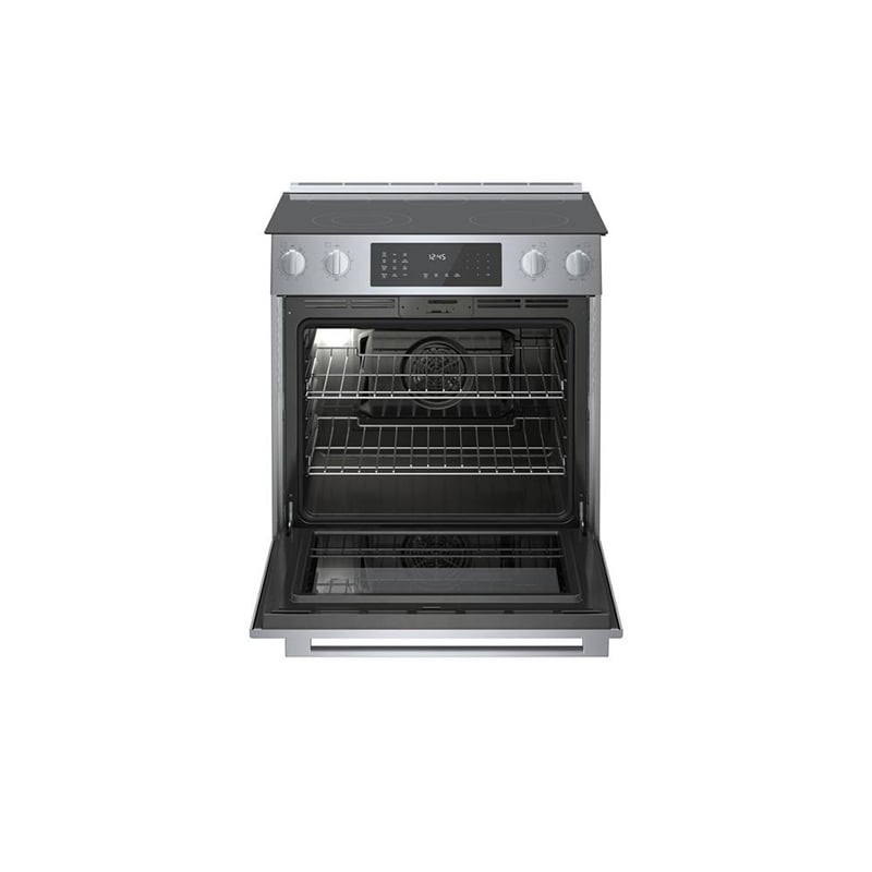 Bosch 800 Series 30 in. 4.6 cu. ft. True European Convection Slide-In Electric Range with Smoothtop Burners - Stainless Steel, , hires