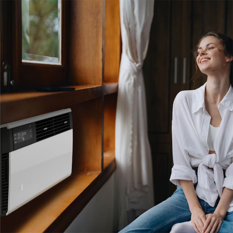 Friedrich Kuhl Inverter Series 19,100 BTU 230V Smart Window/Wall Air Conditioner with 4 Fan Speeds, Remote Control - Cool Grey, , hires