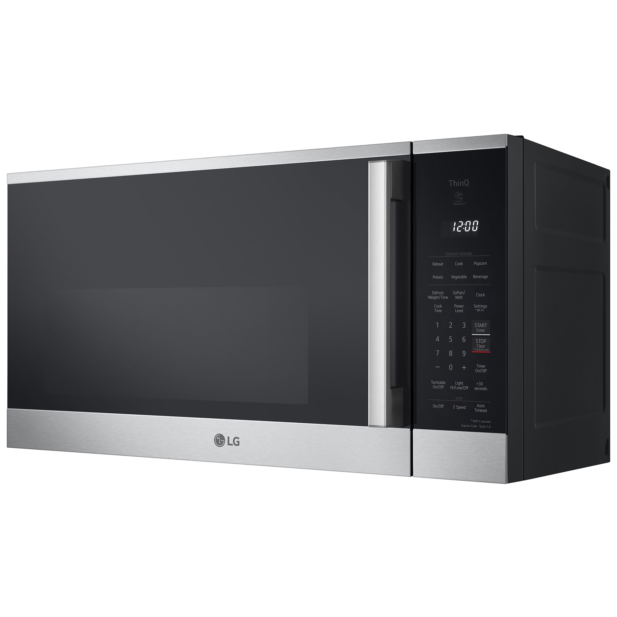 LG 30 in. 1.8 cu. ft. 1000W Smart Over-the-Range Microwave with 300 CFM & Sensor Cooking - PrintProof Stainless Steel, , hires