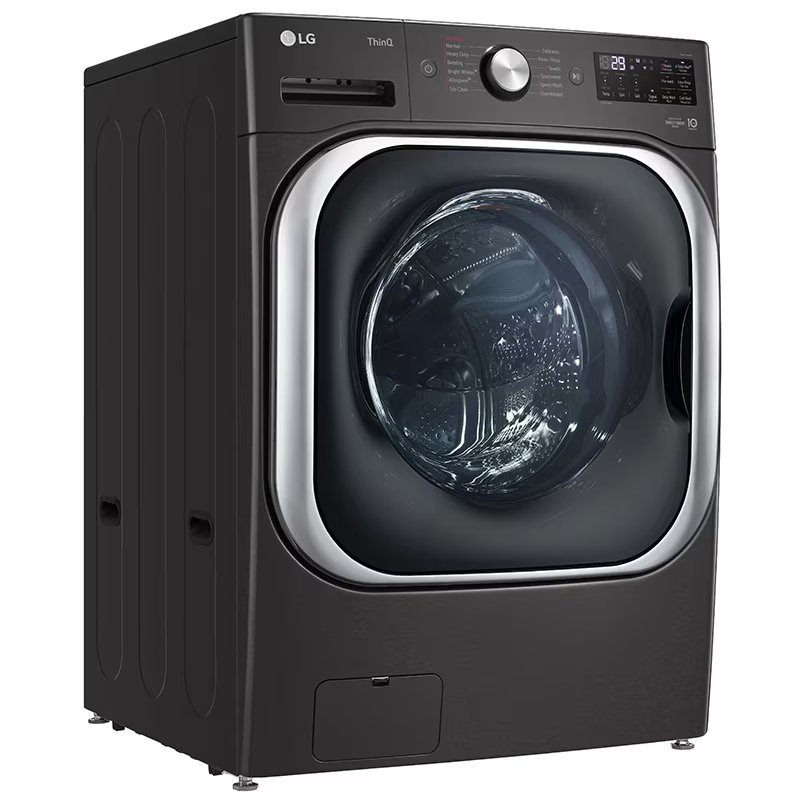 LG 29 in. 5.2 cu. ft. Smart Stackable Front Load Washer with Steam Wash Cycle - Black Steel, , hires