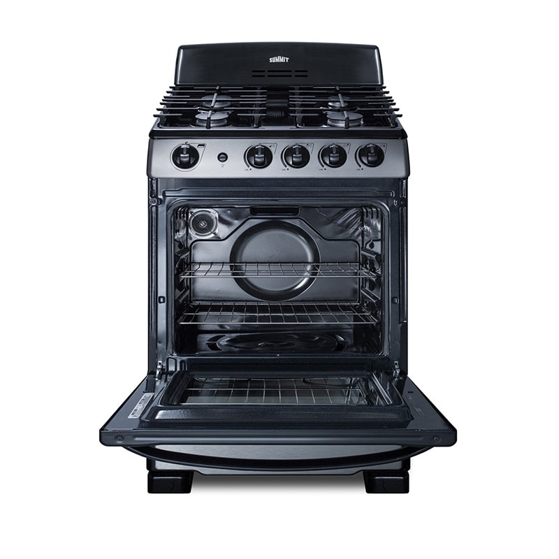 Summit 24 in. 2.9 cu. ft. Gas Range with 4 Sealed Burners - Stainless Steel, , hires
