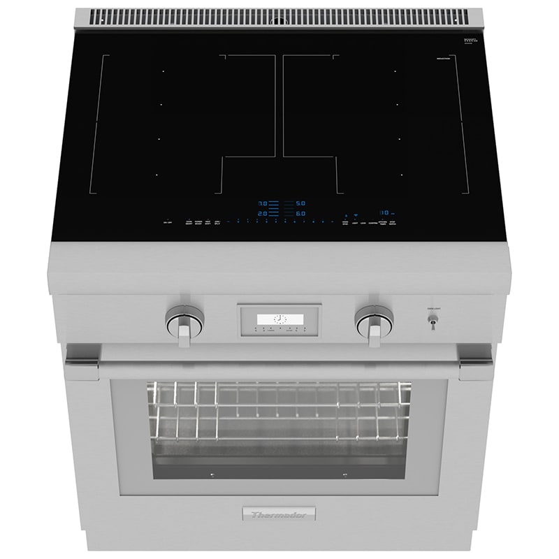 Thermador Professional Series 30 in. 4.4 cu. ft. Smart True European Convection Electric Range with 4 Induction Burners - Stainless Steel, , hires