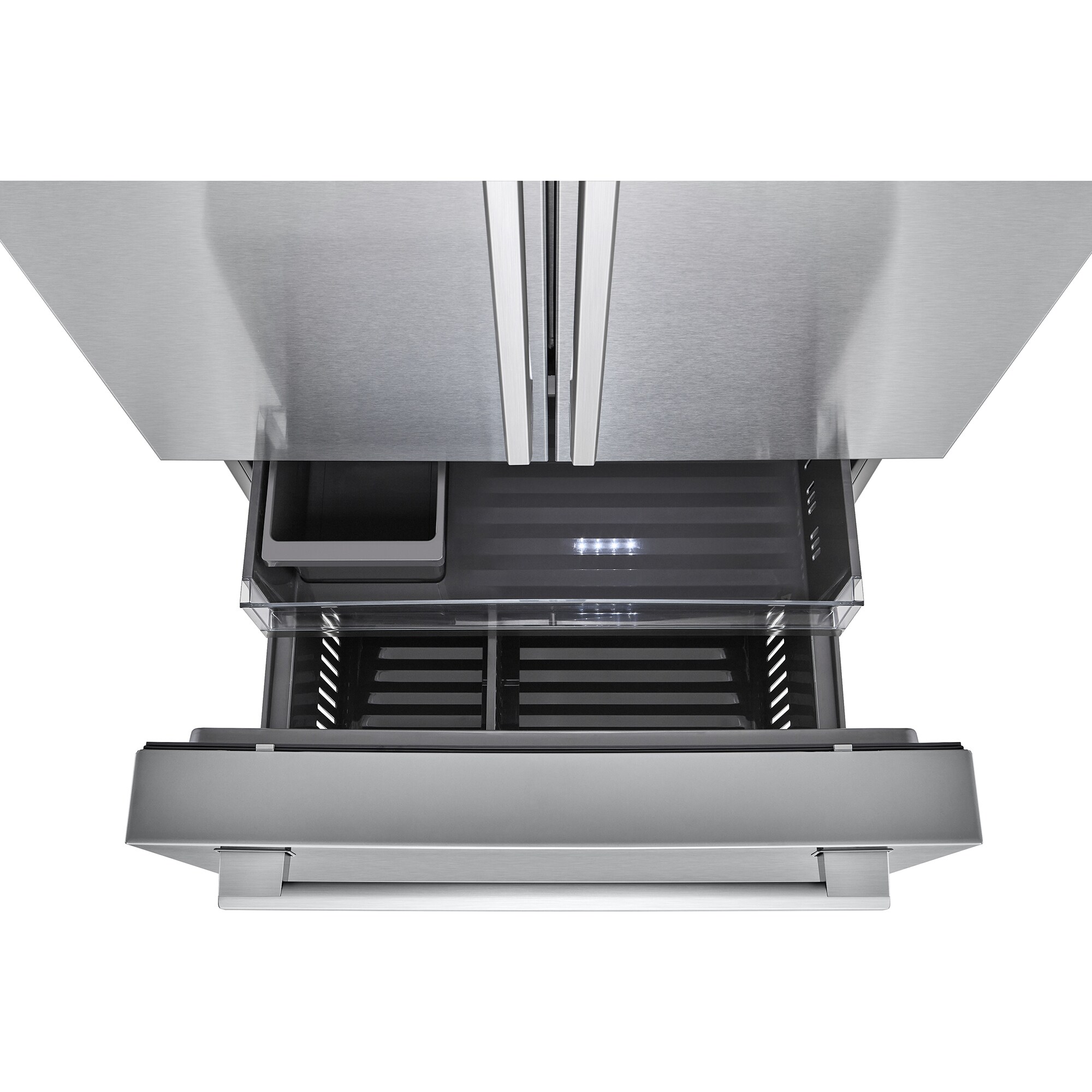 LG Studio 36 in. 26.5 cu. ft. Smart Counter Depth French Door Refrigerator with Internal Water Dispenser - PrintProof Stainless Steel, PrintProof Stainless Steel, hires