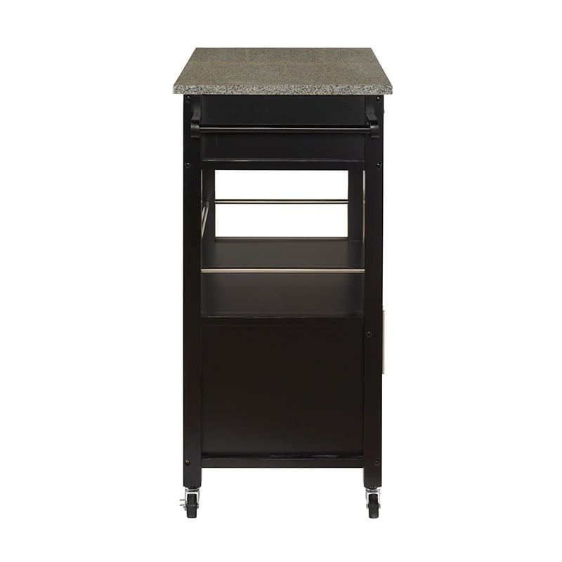 Madison Kitchen Cart with Granite Top-Black, , hires