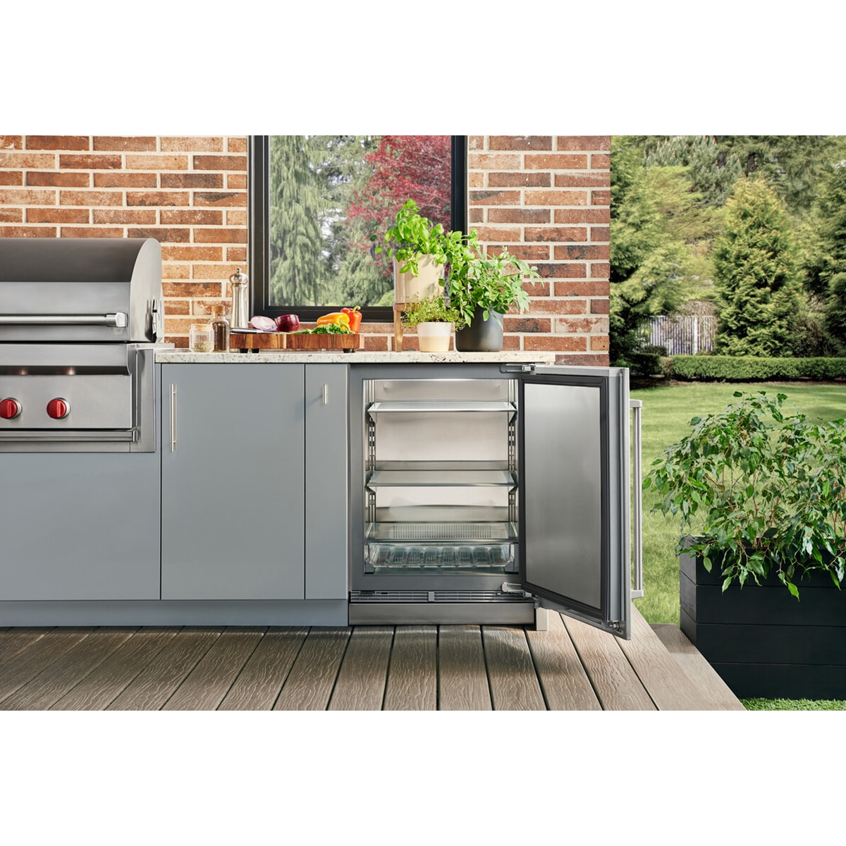 Sub-Zero Designer Series 24 in. Built-In 5.4 cu. ft. Smart Outdoor Undercounter Refrigerator - Custom Panel Ready, , hires