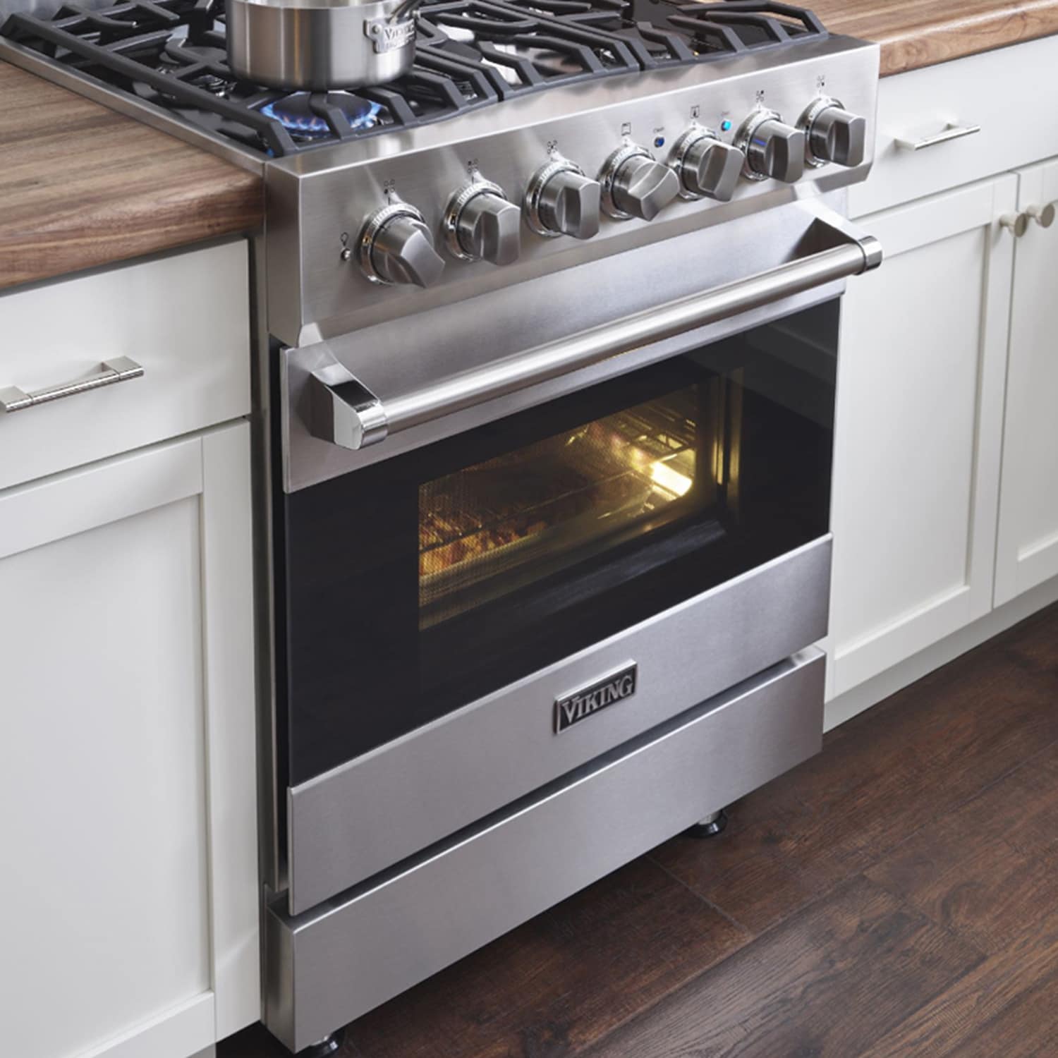 Viking 3 Series 30 in. 4.7 cu. ft. True European Convection Dual Fuel Range with 5 Sealed Burners - Stainless Steel, , hires