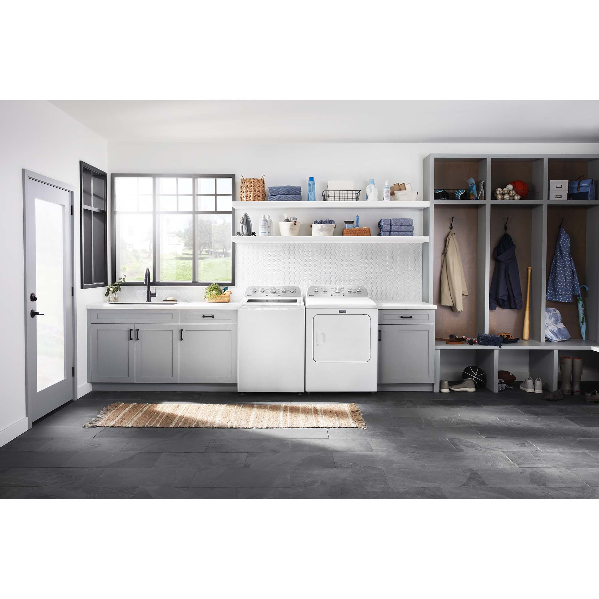 Maytag 29 in. 7.0 cu. ft. Electric Dryer with 10 Dryer Programs, 4 Dry Options & Wrinkle Care - White, White, hires
