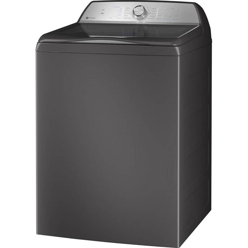 GE Profile 28 in. 4.9 cu. ft. Smart Top Load Washer with Agitator, Smarter Wash Technology, FlexDispense & Sanitize with Oxi - Diamond Gray, Diamond Gray, hires