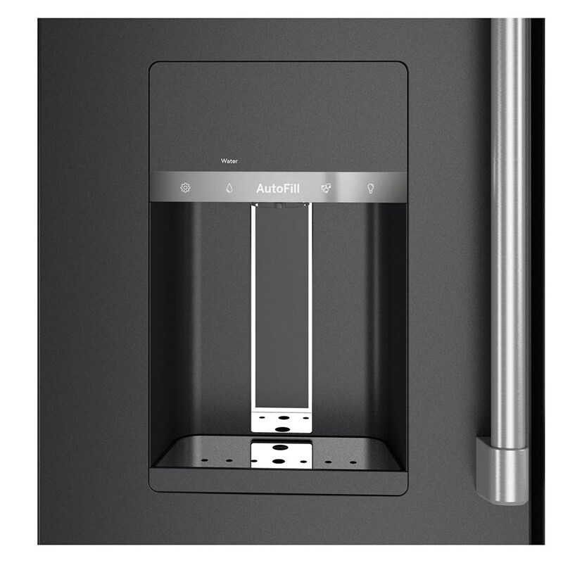 Cafe 36 in. 27.8 cu. ft. Smart 4-Door French Door Refrigerator with Ice & Water Dispenser - Matte Black, Matte Black, hires