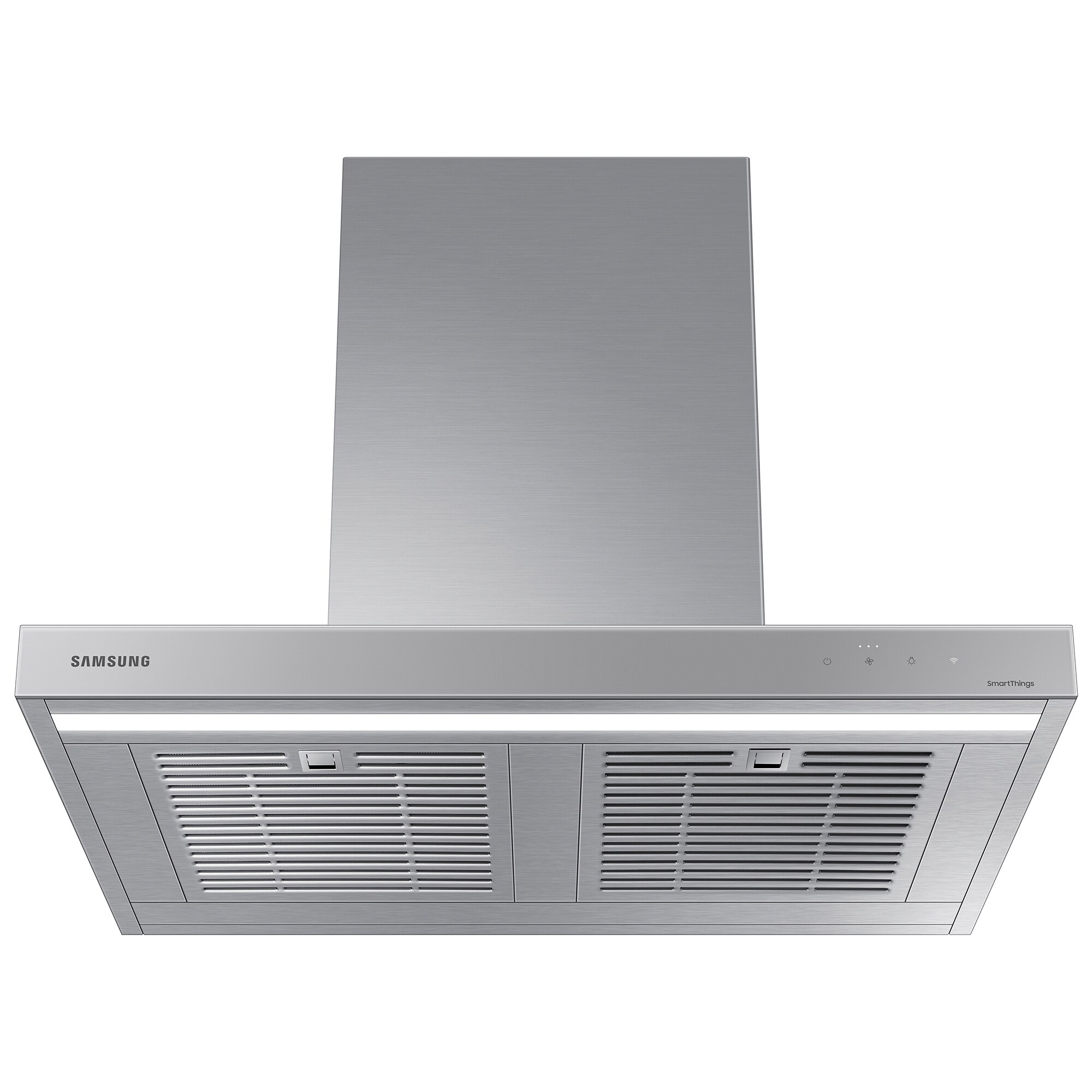 Samsung 30 in. Smart Convertible Chimney Style Range Hood with 630 CFM, 4 Fan Speeds & 1 LED Light - Gray, , hires