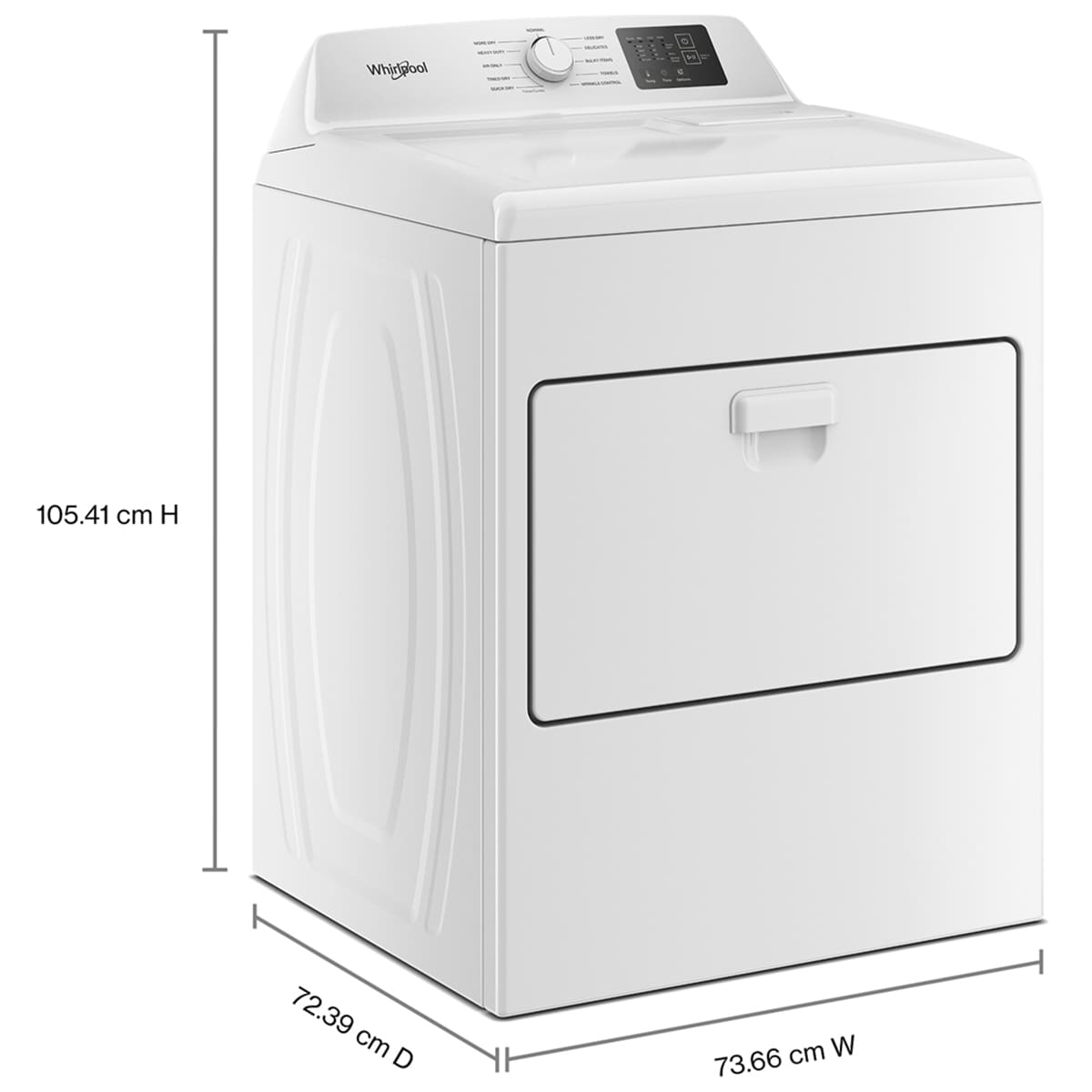 Whirlpool 29 in. 7.0 cu. ft. Electric Dryer with Sensor Dry, AutoSensing & Wrinkle Shield Option - White, , hires