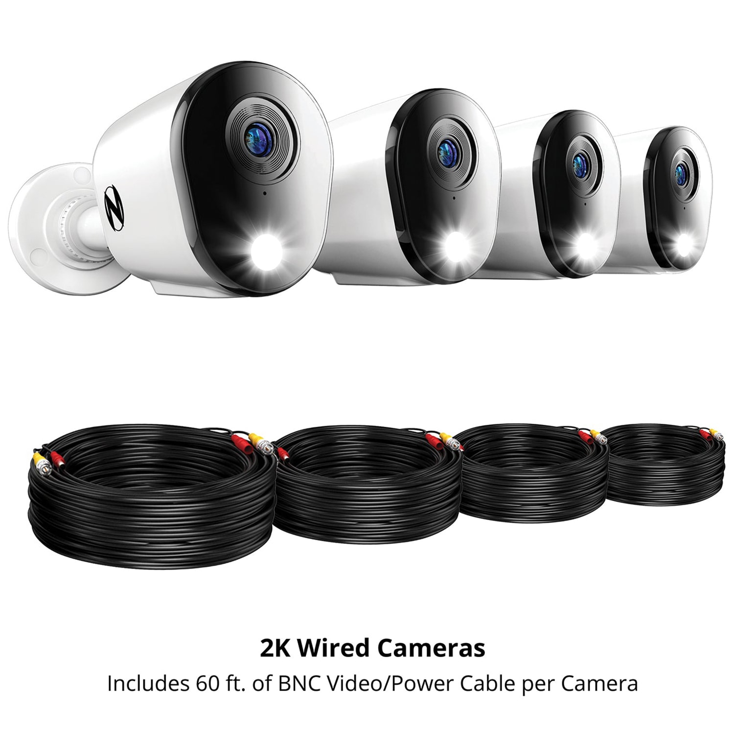 Night Owl - 12 Channel 4 Camera Wired 2K 1TB DVR Security System with 2-way Audio - White, , hires