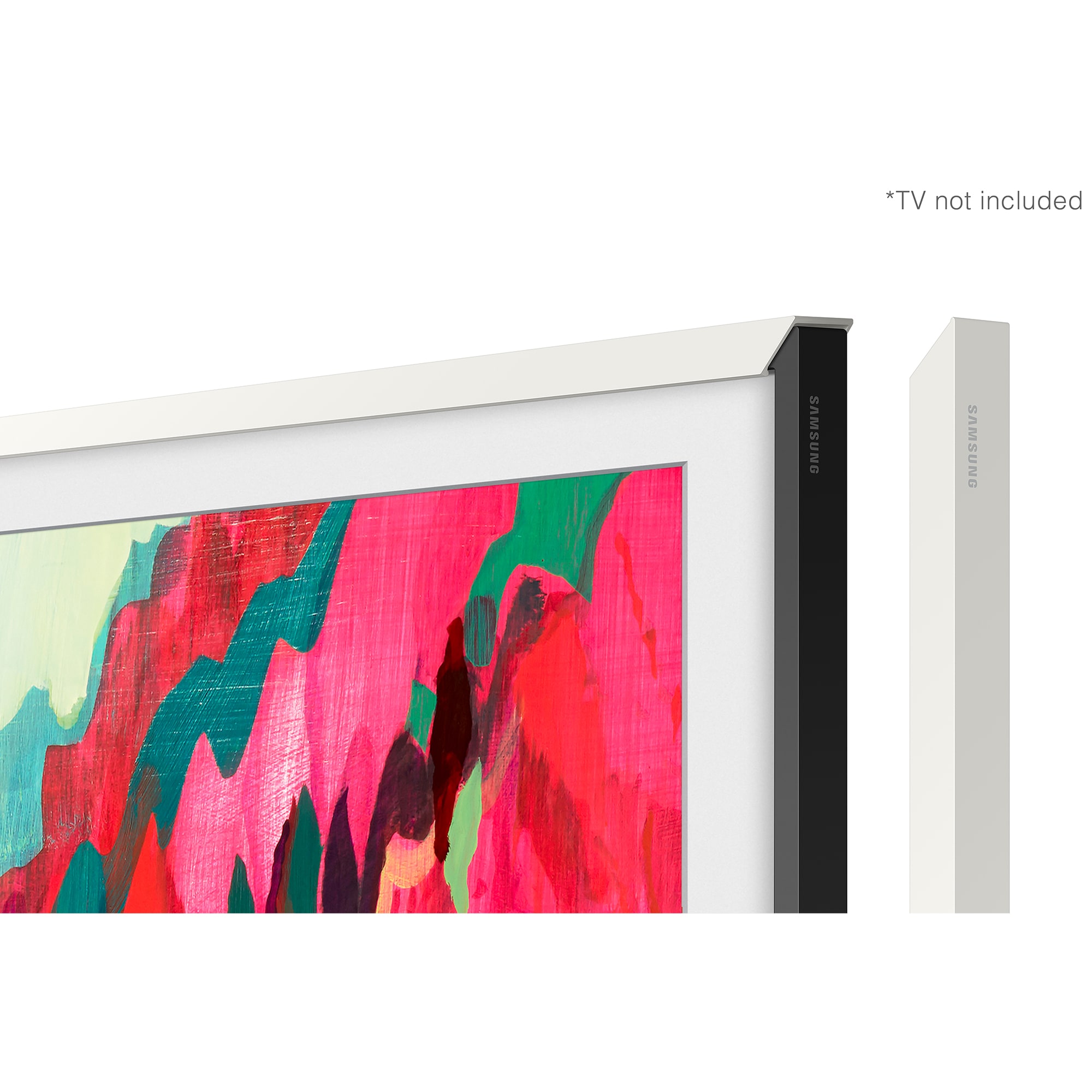Samsung The Frame 65" Customizable Bezel - Modern White Compatible with Samsung 2021 - 2025 Frame TVs and 2025 Frame Pro TVs, , hires