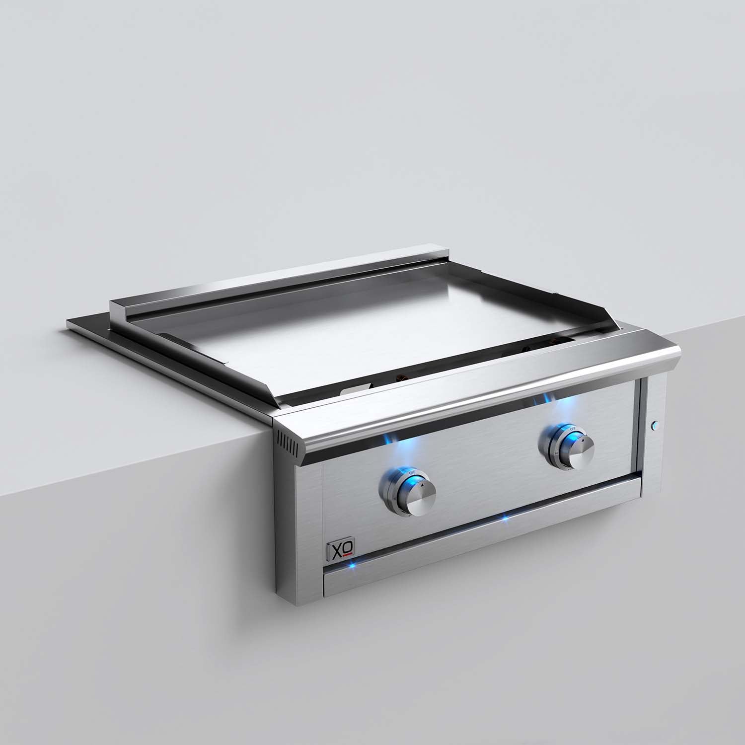XO Pro-Grade 30 in. 2-Burner Built-In Liquid Propane Gas Flat Top Griddle with 495 sq. in. Cooking Surface - Stainless Steel, , hires