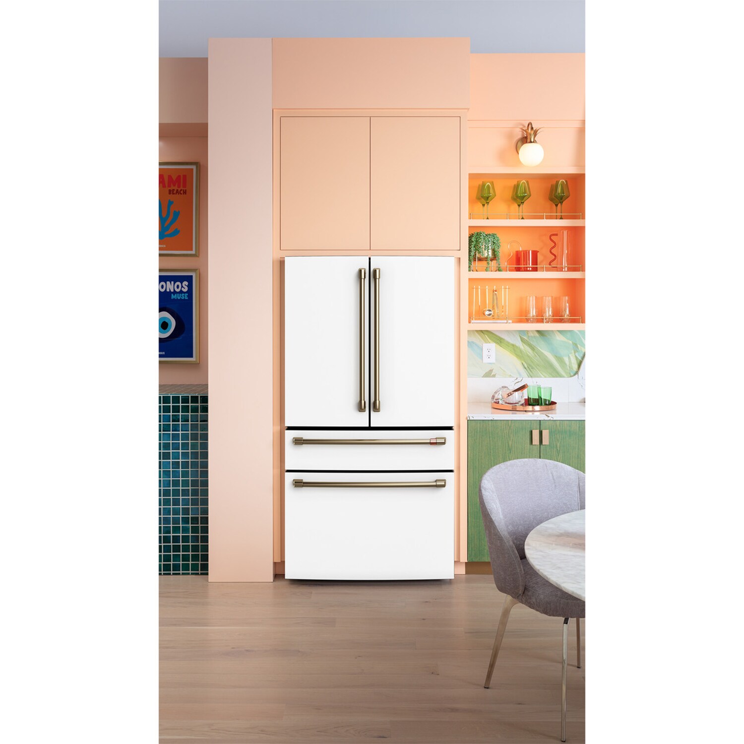 Cafe 36 in. 23.2 cu. ft. Smart Counter Depth 4-Door French Door Refrigerator with Internal Water AutoFill Pitcher - Matte White, , hires