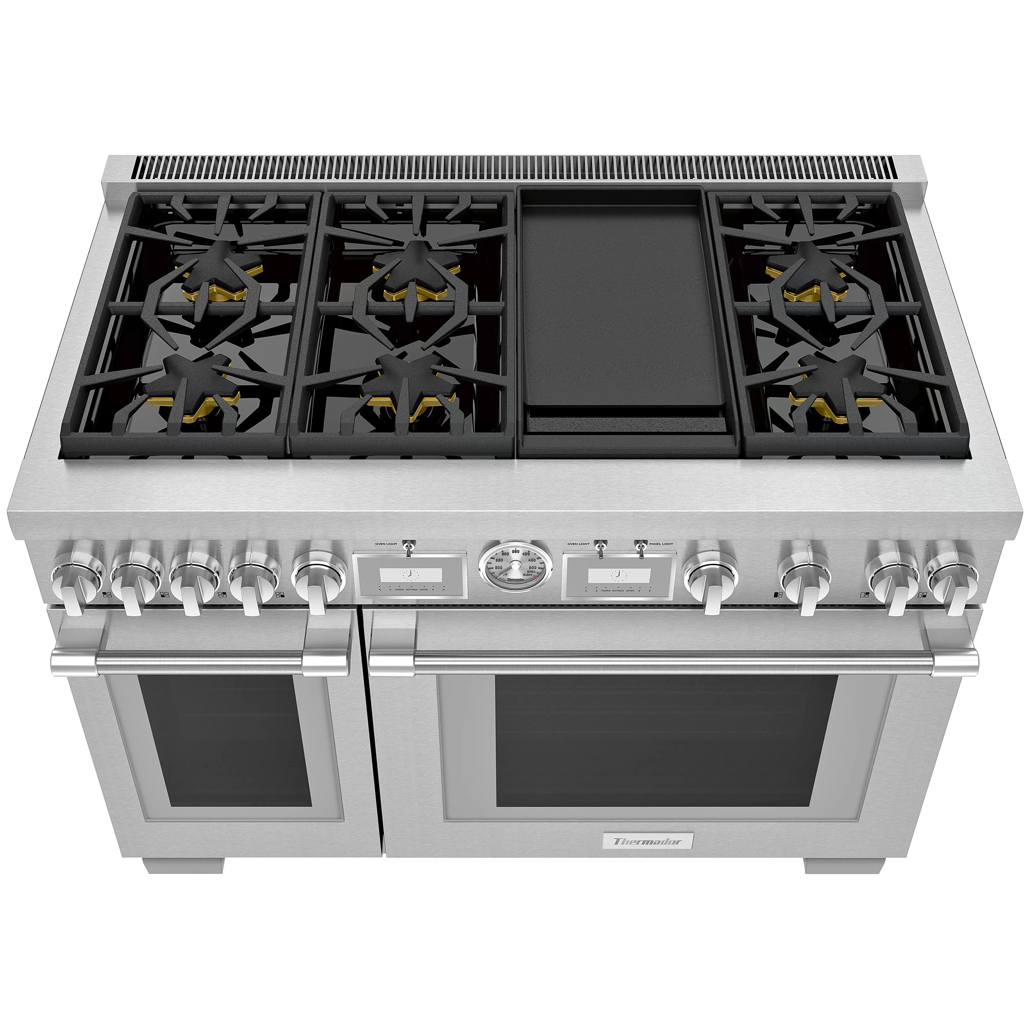 Thermador Pro Grand Professional Series 48 in. 8.2 cu. ft. Smart Standard Convection Double Oven Gas Range with 6 Sealed Burners & Griddle - Stainless Steel, , hires