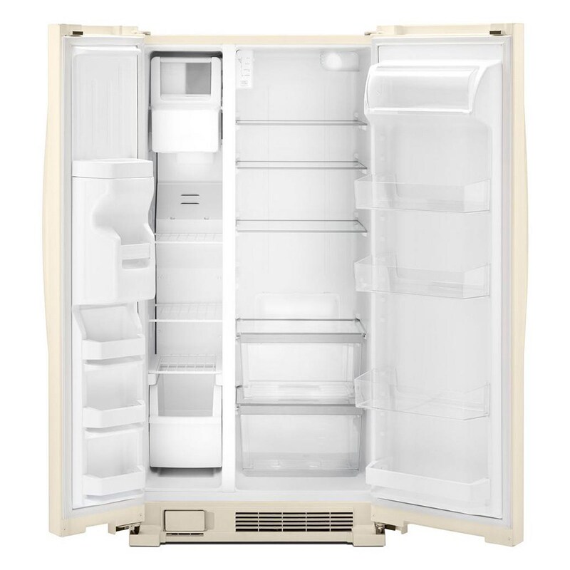 Whirlpool 36 in. 24.6 cu. ft. Side by Side Refrigerator with Ice & Water Dispenser - Biscuit, Biscuit, hires