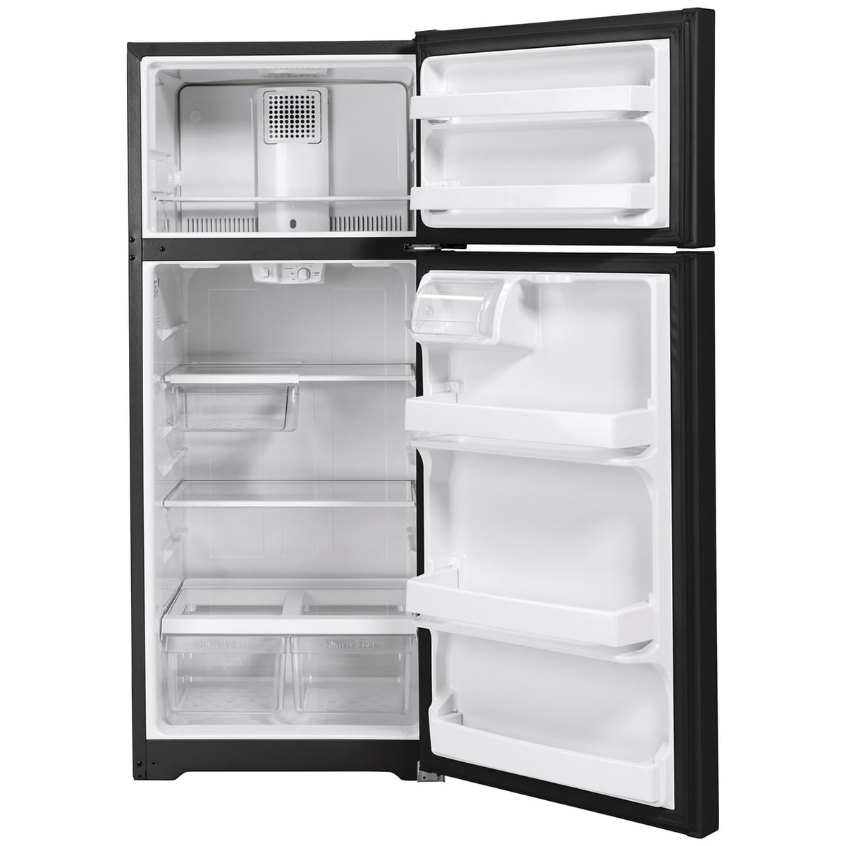 GE 28 in. 17.5 cu. ft. Top Freezer Refrigerator - Black, Black, hires
