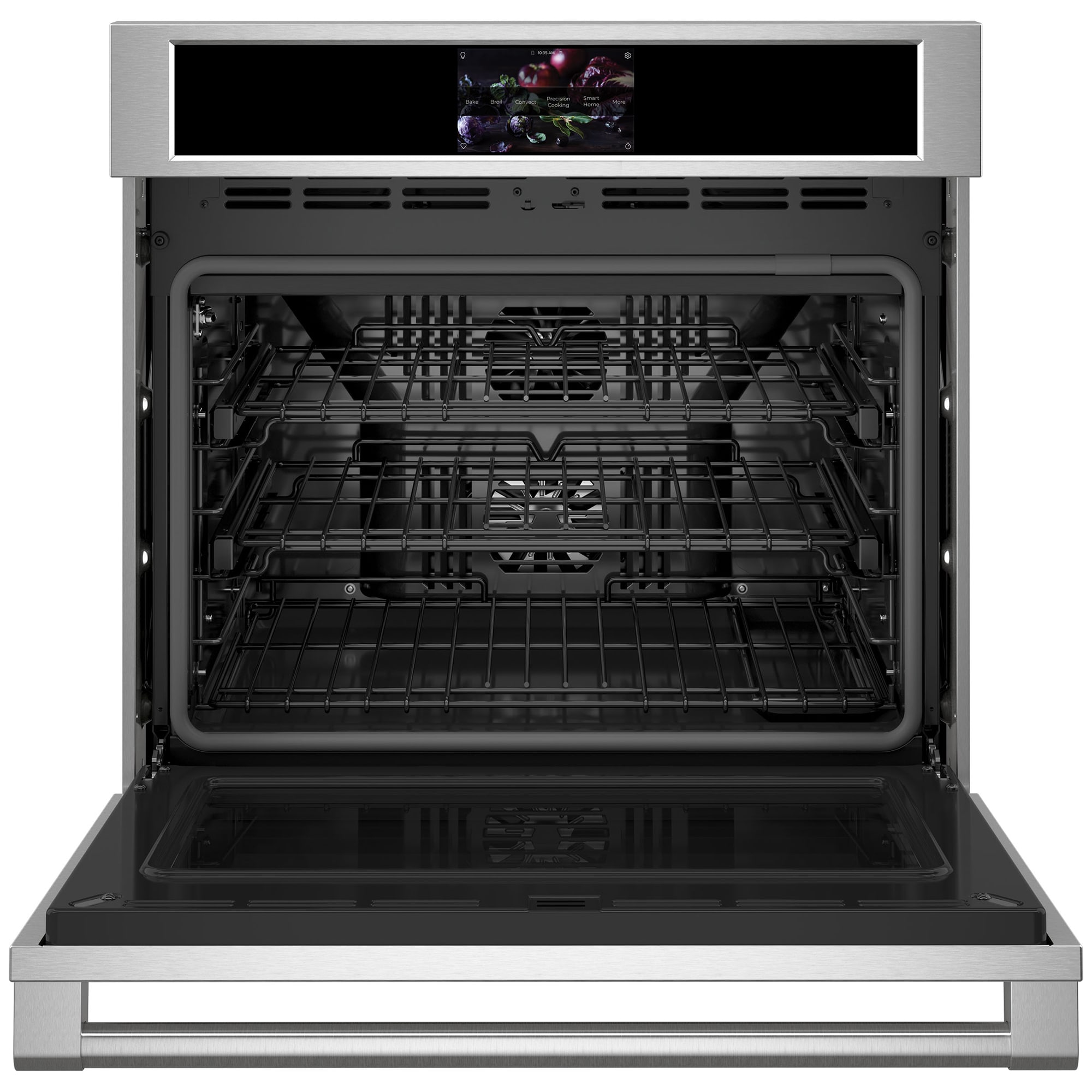 Monogram Statement Series 30 in. 5 cu. ft. Smart Speed Electric Single Wall Oven with True European Convection - Stainless Steel, , hires
