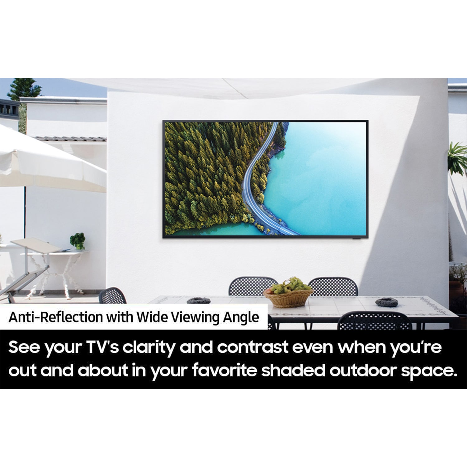 Samsung - The Terrace Partial Sun (LST7C) Series 85" Class Full Shade 4K UHD QLED Smart Tizen Outdoor TV, , hires