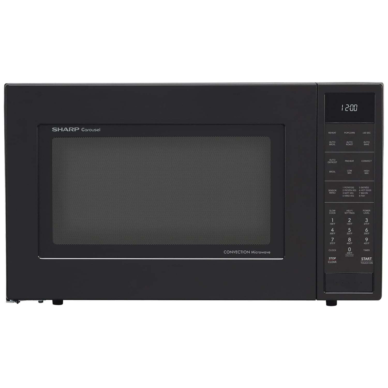 Sharp 25 in. 1.5 cu. ft. 900W Countertop Microwave with Convection & Sensor Cooking - Black, Black, hires