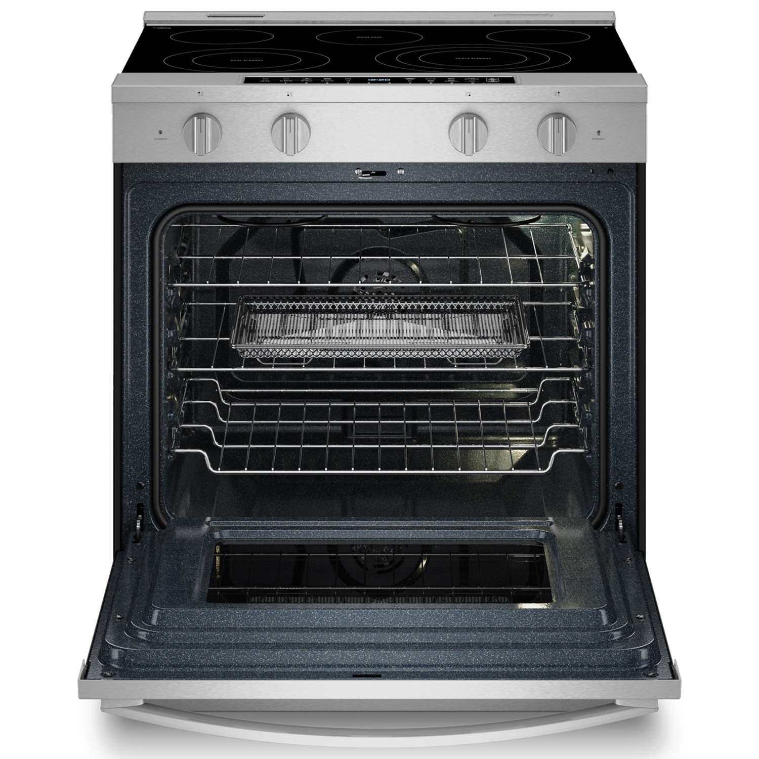 Whirlpool 30 in. 5.3 cu. ft. Smart Air Fry True European Convection Slide-In Electric Range with Radiant Burners - Fingerprint Resistant Stainless, Fingerprint Resistant Stainless, hires