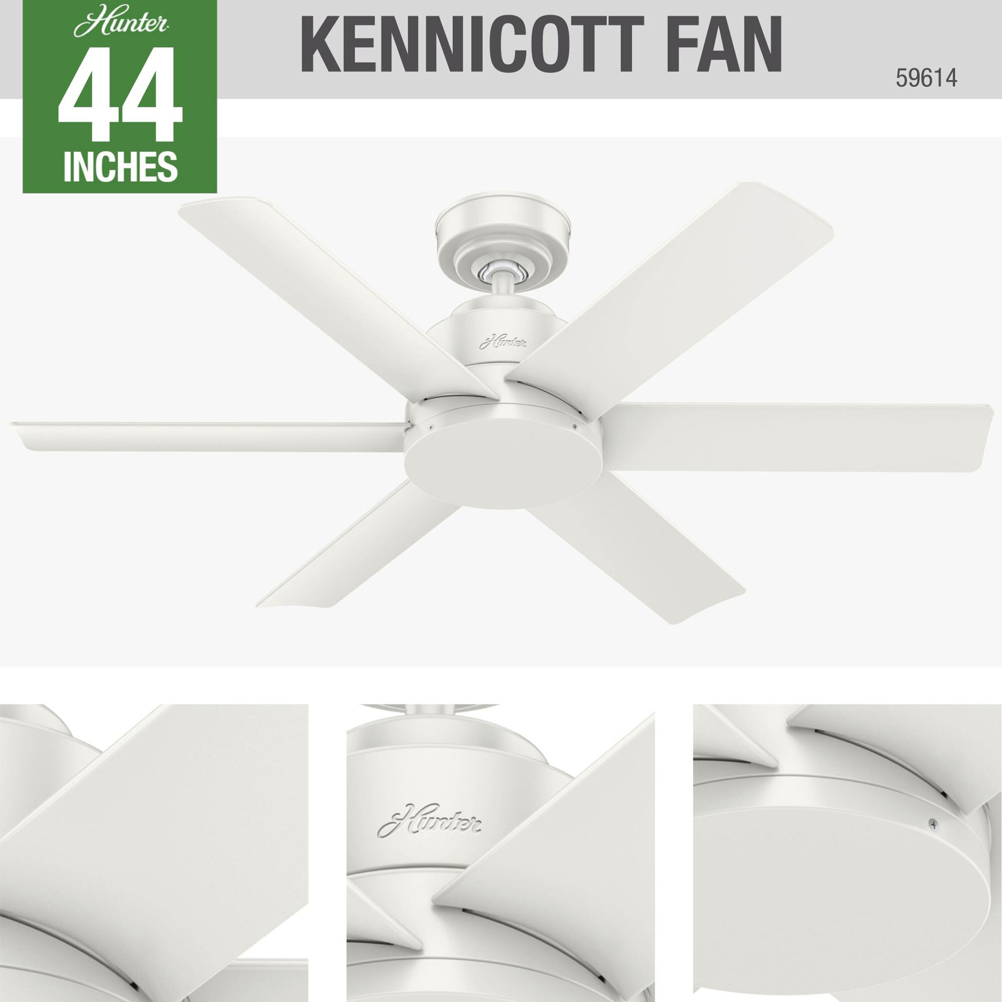 Hunter Kennicott 44 in. Indoor/Outdoor Ceiling Fan with Wall Control