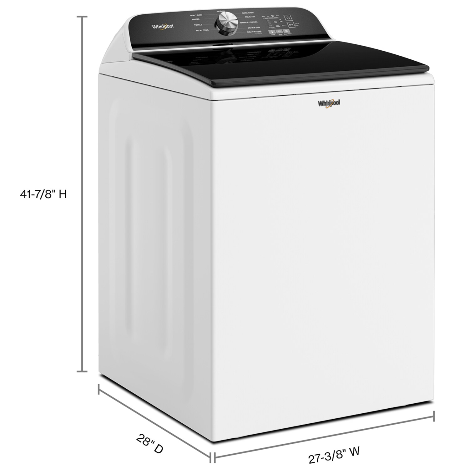 Whirlpool 27 in. 5.3 cu. ft. Top Load Washer - White, White, hires